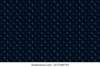 Geometric seamless pattern with abstract corn n leaf outline in gray n blue on dark blue background. Vector illustration. For masculine male shirt lady dress cloth textile all over print