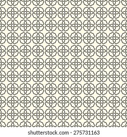 Geometric seamless pattern with abstract flowers. Vector background