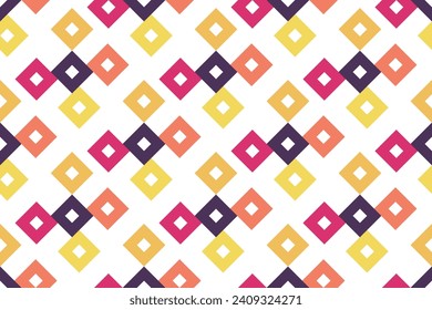 geometric seamless pattern. Abstract graphic background with squares, lines, grid. Simple geo texture. Ethnic style ornament. Repeat vintage design for decor, print