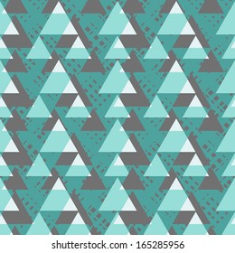 Geometric seamless pattern. Abstract grunge  background with triangles. Vector Illustration. 