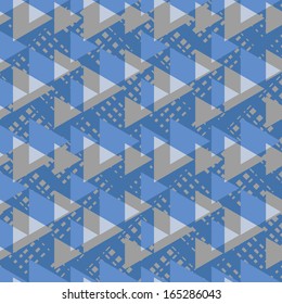 Geometric seamless pattern. Abstract grunge  background with triangles. Vector Illustration. 