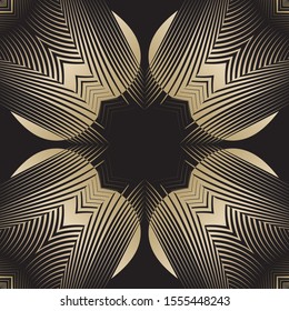 Geometric seamless pattern, abstract halftone lines gold background, vector modern design texture.