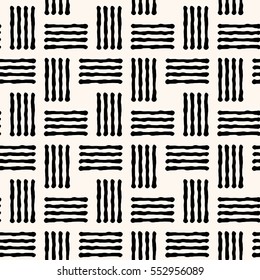 Geometric Seamless Pattern With Abstract Handdrawn Lines. Repeating Vector Tiles, Regular Modern Texture