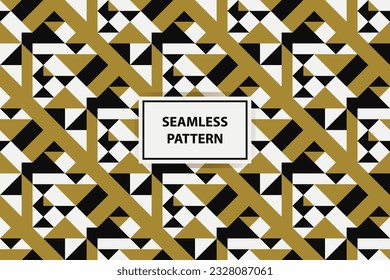 Patrón geométrico sin soldadura. Resumen de diseño gráfico hexagonal geométrico imprimir patrón de cubos 3d. Patrón de cubos geométricos sin soldadura de color dorado, blanco y negro.