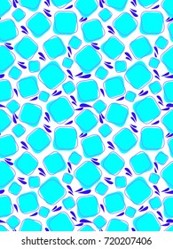 Geometric seamless pattern with abstract ice cubes on white. Vector illustration for bar menu, textile, fabric, cover, background and wallpaper use. 