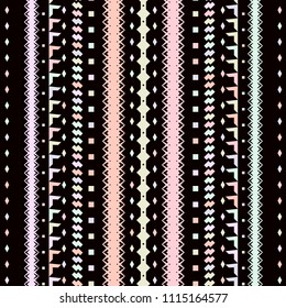 Geometric seamless pattern. Abstract line geometry decor wallpaper. Retro fabric design. Color ornament illustration.