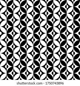 Geometric seamless pattern. Abstract monochrome vector background.
