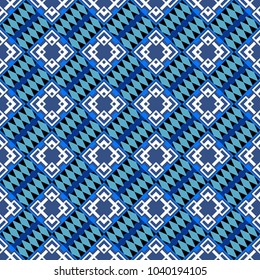 Geometric seamless pattern. Abstract mosaic vector background. Sketch in violet, black and blue colors. Design elements.