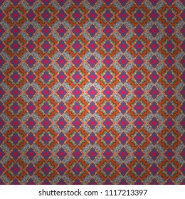 Geometric seamless pattern. Abstract mosaic vector background. Design elements. Sketch in pink, gray and blue colors.