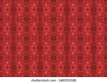 Geometrisches nahtloses Muster. Abstraktes Mosaik aus Dreiecken und Quadraten mit Vektorillustration für Hintergrund, Tapete, Hintergrund, Banner, Vorlage, Illustration, Stoff und andere Anwendungen. Rot.
