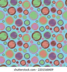 Geometric seamless pattern. Abstract motif vintage style bubble retro color. Vector design for floor, background, wall, texture, fabric, textile, clothing, wallpaper, tiles, blanket, carpet, art print