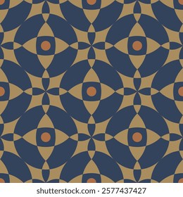 Geometric seamless pattern, abstract oriental style vector. Geometry floor tiles design. Moroccan, Spanish and Portuguese azulejos ceramic design.