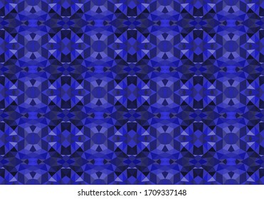 Geometric seamless pattern. Abstract polygonal background for wallpaper, backdrop, banner, template, illustration, fabric and other applications. Blue.