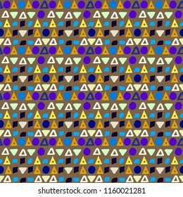 Geometric seamless pattern. Abstract shapes. Circles, triangles. Fabric design, wallpaper