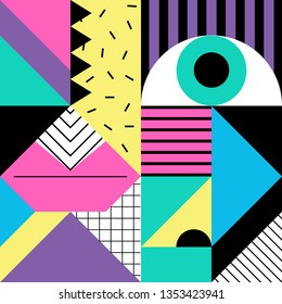 Geometric seamless pattern with abstract shapes