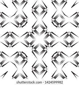 Geometric seamless pattern, abstract trendy black and white background, vector modern design texture.