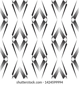 Geometric seamless pattern, abstract trendy black and white background, vector modern design texture.