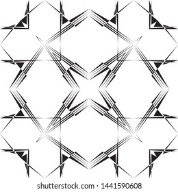 Geometric seamless pattern. Abstract trendy halftone lines black and white futuristic background. Vector modern design texture.
