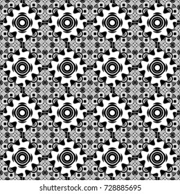 Geometric seamless pattern. Abstract vector background. Tiles gray, black and white background.