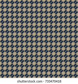 Geometric seamless pattern. Abstract vector background. Tiles blue, beige and black background.