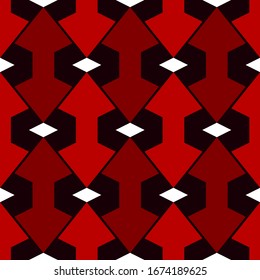 Geometric seamless pattern. African style surface print. Arrows, pointers, cursors motif ornament. Simple geo shapes background. Ethnic, tribal ornamental wallpaper. Vector abstract digital paper