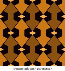 Patrón geométrico sin fisuras. Impresión superficial al estilo africano. Flechas, punteros, cursores motivos de adorno. Fondo de formas geo simples. Papel pintado ornamental étnico y tribal. Papel digital abstracto vectorial