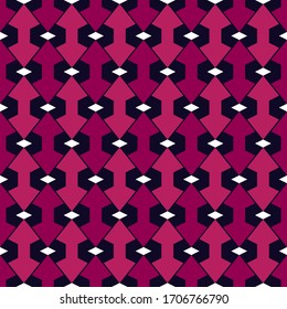 Geometric seamless pattern. African style surface print. Arrows, pointers, cursors motif ornament. Simple geo shapes background. Ethnic, tribal ornamental wallpaper. Vector abstract digital paper