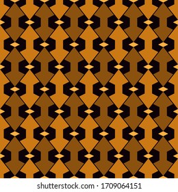 Geometric seamless pattern. African style surface print. Arrows, pointers, cursors motif ornament. Simple geo shapes background. Ethnic, tribal ornamental wallpaper. Vector abstract digital paper