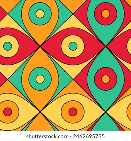 Geometric seamless pattern in African style.