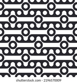 Geometric seamless pattern with Arabic circle and curve lines. black and white pattern for wall decoration. fabric pattern. Vector illustration