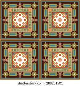 Geometric seamless pattern in arabic style. Decoration for wallpaper, fabrics, tiles and mosaics. Ornate background. Editable vector file.