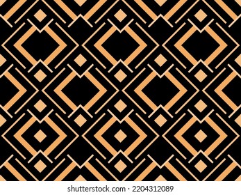 Geometric seamless pattern in art deco style. Golden lines pattern, vintage linear style. Design a template for wallpapers, banners, posters and advertisement marketing. Vector illustration