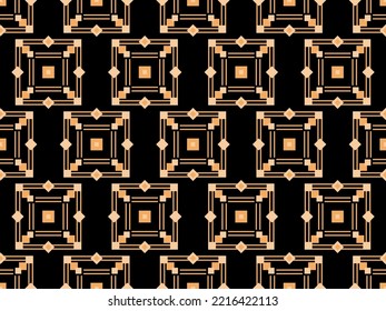 Patrón geométrico sin fisuras en estilo art deco. Patrón de líneas doradas, estilo lineal vintage. Diseñar una plantilla para fondos de pantalla, pancartas, carteles y publicidad. Ilustración del vector