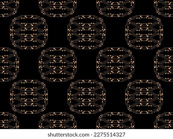 Geometric seamless pattern in art deco style. Golden lines pattern, vintage linear style. Design a template for wallpapers, banners, posters and advertisement marketing. Vector illustration