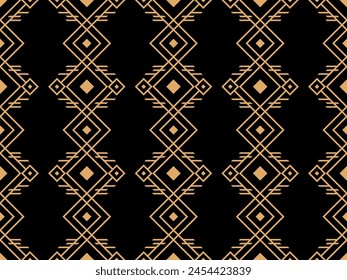 Geometric seamless pattern in art deco style. Golden lines pattern, vintage linear style. Design a template for wallpapers, banners, posters and advertisement marketing. Vector illustration