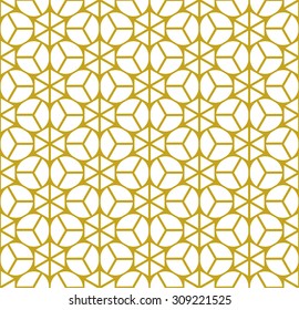 Geometric seamless pattern in asia style. Mix of hexagon, circle and triangle .Modern stylish texture