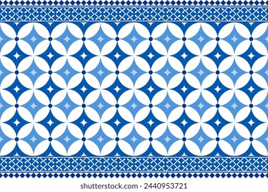 Geometric seamless pattern, Asian embroidery motifs. Vector illustration