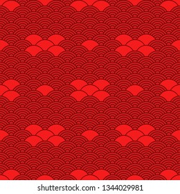 Geometric seamless pattern in asian style.
