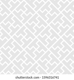 Geometric seamless pattern in Asian style with T-shaped tile 