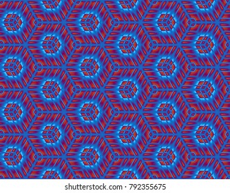 Geometric seamless pattern assembled from hexagons