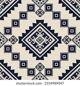 Geometric seamless pattern, aztec, ethnic, boho, navajo For clothing, fabric, background, wallpaper, textile, Embroidery style. illustration.