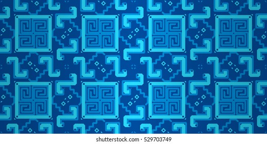 Geometric seamless pattern background in ancient style. Simple mosaic repeatable backdrop.