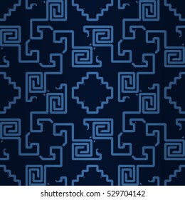 Geometric seamless pattern background in ancient style. Colorful, graphic design for surface, fabric, textile or other purpose.