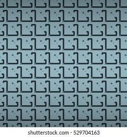 Geometric seamless pattern background in ancient style. Vivid, symmetrical design for fabric, wallpaper, packing-paper or other purpose. Actual texture. Equable tessellated repeatable backdrop.