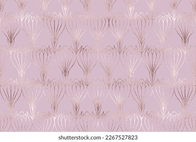 Geometric seamless pattern background design with decorative flower bud tiles.
