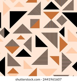 Geometric seamless pattern background. Pattern with drawn triangles vector. For fashion, textile, decor, interior design, shirt etc.