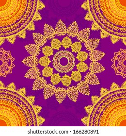geometric seamless pattern, seamless background in ethnic style, African ornament, Indian ornament, circular pattern in ethnic style,pattern with abstract