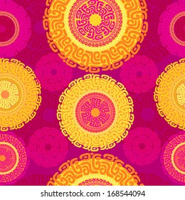 geometric seamless pattern, seamless background in ethnic style, African ornament, Indian ornament, circular pattern in ethnic style,pattern with abstract, background in ethnic style