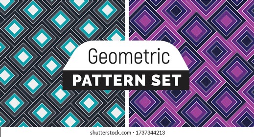 Geometric Seamless Pattern Background Set Design