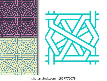 Geometric seamless pattern for background and texture. Modern element. Eps 10. Overlapping line.